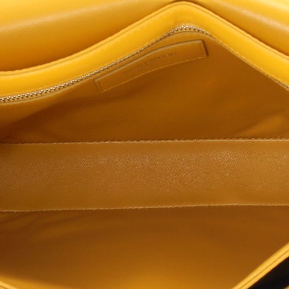 Saint Laurent Fermoir Flap Satchel Bag Leather Yellow - Picture 6 of 7
